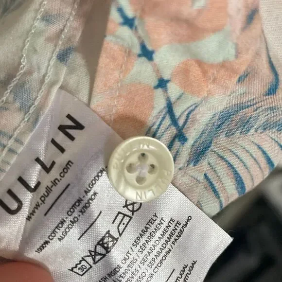 Pullin Pull-in tropical Hawaiian vacation button down short sleeve shirt size M - Picture 9 of 16